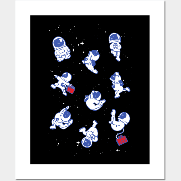 Astronaut Yoga Wall Art by huebucket